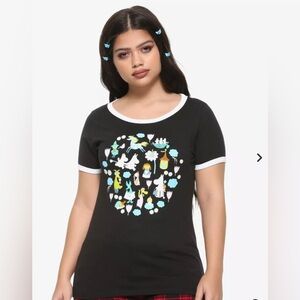 Moomin Characters Teen/Women's Ringer T-Shirt Medium Crew Neck Short Sleeve Tee